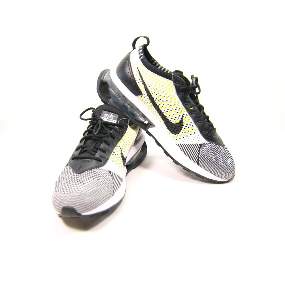 Nike Air Max Flyknit Running Shoes Womens Size 8 Black White Volt DM9073-002